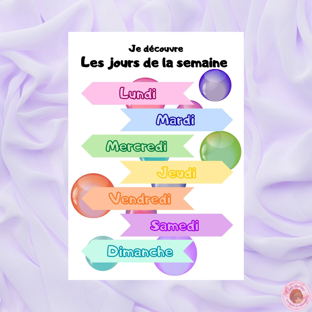 Affiche éducative - Je découvre les jours de la semaine